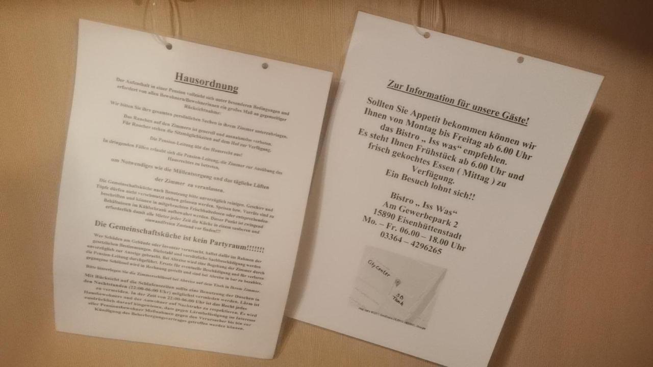 Zimmervermietung Schoenfliesser Stuben Auch Fuer Monteure Eisenhüttenstadt Esterno foto